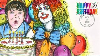Collins Hand Painted 3695 Happy Birthday With Clown At Party photo