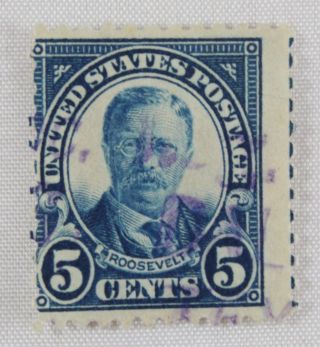 Us Postage United States 586 1924 5 Five Cents T Roosevelt Blue Stamp photo