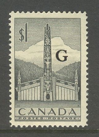 Canada O32,  1953 $1 Totem Pole Official G Overprint Nh photo