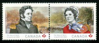 Canada 2650 - 2651 Pair The War Of 1812 De Salaberry Laura Secord 2013 photo