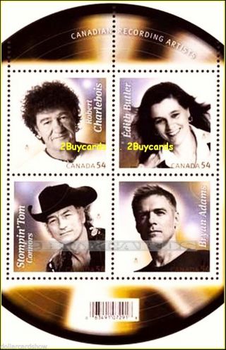Canada 2009 Canadian Recording Artists Face $2.  16 Stamp Block Souvenir Sheet photo