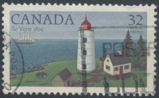 L56 Canada 1984 Sg1130 32c Ile Verte Lighthouse photo