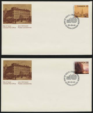 Canada 851 - 2 Fdc ' S Academy Of Arts,  Painting,  Architecture photo
