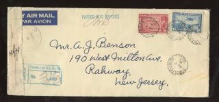 Canada 1941 Registered Airmail To Usa. . .  Opened By Exchange Control Board photo