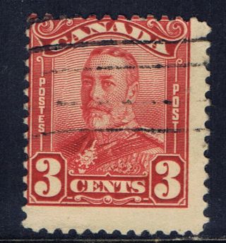 Canada 151 (1) 1928 3 Cent Carmine King George V Scroll Fine Cv$9.  00 photo