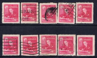 Canada 304 (3) 1951 4 Cent Rose Pink William Lyon Mackenzie King 10 photo