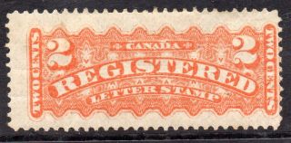 Canada 1875 2c Orange Registration Stamp, .  Sg R1. photo