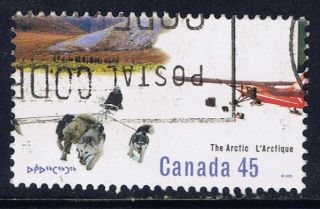 Canada 1577 (1) 1995 45 Cent Arctic - Dog - Sled Team,  Ski Plane photo