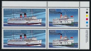Canada 1140a Top Right Block Ships,  Segwun photo