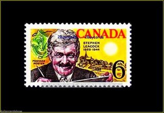 Canada 1969 Canadian Stephen Leacock Fv Face 6 Cent Vintage Stamp photo