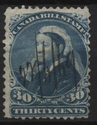 Canada Vandam Fb49 - 30c Blue Bill Stamp Of 1868 photo