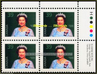 Canada 1990 Canadian Queen Elizabeth Face $1.  56 Banknote Stamp Corner Block photo