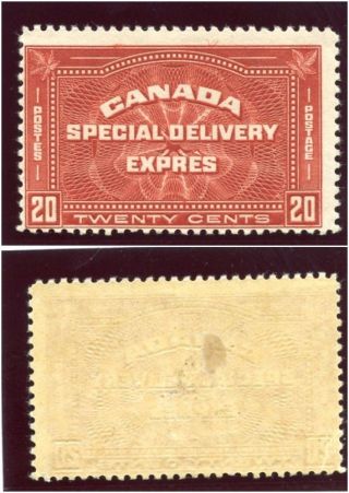 Canada 1930 Kgv Special Delivery 20c Brown - Red Mlh.  Sg S6.  Sc E4. photo