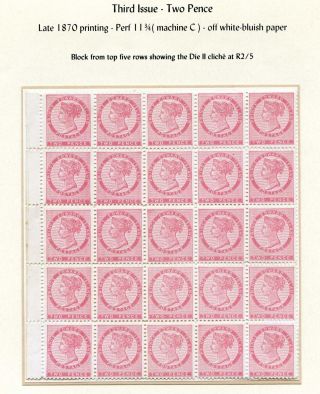 Canada (prince Edward Is) 1870 2d Sg 28+28a Die I/ii In Block Of 25 (cat £298) photo