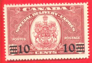 Mlh 10c On 20c Scarlet Special Delivery Stamp 1939 Canada Sgs11 photo