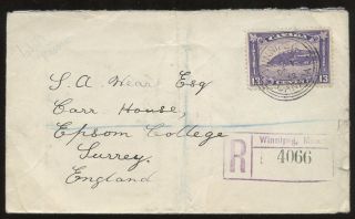 Canada 1932 13c Regist First Day Cover Winnipeg To Gb photo