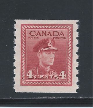 King George Vi War Issue Coil 4 Cents 267 Nh photo