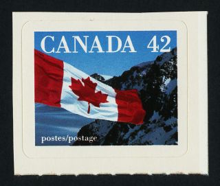 Canada 1388 Flag Over Mountains photo