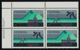 Canada 762a Tl Plate Block Commonwealth Games photo