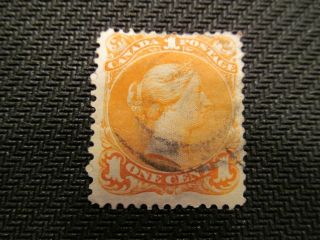 1868 Canada 1 Cent Stamp,  23,  Cat.  $190.  00 photo