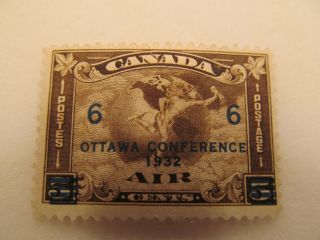 1932 Ottawa Conference Air Canada 6 Cent Stamp,  Perf 11,  C4 Mh Cat.  $40.  00 photo
