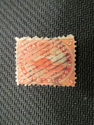 1859 Canada 5 Cent Stamp,  15,  Cat.  $37.  50 photo