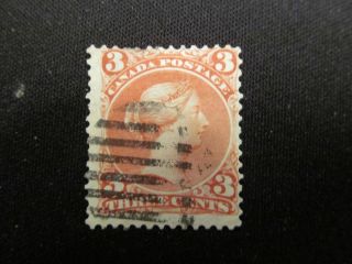 1868 Canada 3 Cent Stamp,  25,  C.  V.  $37.  50 photo