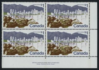 Canada 599 Bottom Right Plate Block Vancouver photo