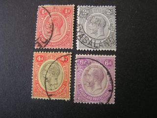 Nyasaland Protectorate,  Scott 13/14 (2) +17/18 (2),  Total 4 1913 - 19 Kgv Issue photo