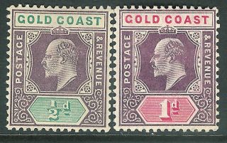 Gold Coast 1904 Dull - Purple/green 1/2d & Dull - Purple/carmine 1d Sg49/50 photo