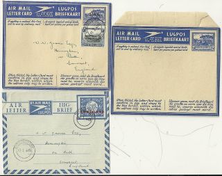 1949 3 Sth Africa Airletters With S W A Or Swaziland Over - Prints - 1 photo