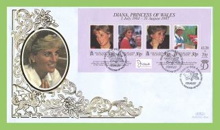 Falkland Is 1998 Diana,  Princess Of Wales Commemoration.  Sheet Silk Fdc photo