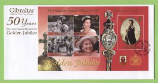 Gibraltar 2002 Golden Jubilee Miniature Sheet First Day Cover photo