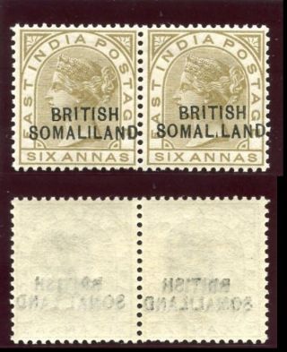 Somaliland 1903 Qv 6a Pair One Showing The Somal.  Land 