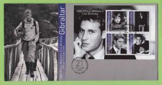 Gibraltar 2003 Prince Williams 21st Birthday Miniature Sheet First Day Cover photo