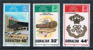 Gibraltar 1987 Royal Engineers Sg582/4 photo