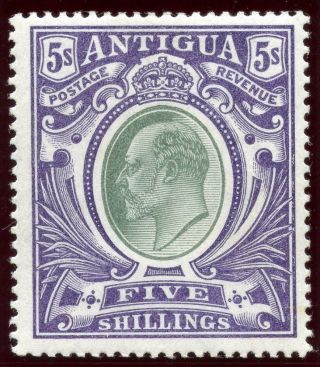 Antigua 1903 Kevii 5s Grey - Green & Violet Mlh.  Sg 40.  Sc 30. photo