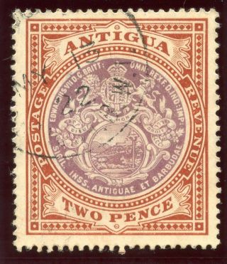 Antigua 1912 Kgv 2d Dull Purple & Red - Brown.  Sg 45 Var.  Cw E19. photo