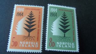 Norfolk Island 1964 Sg 55 - 56 50th 50th Anniv Of Norfolk Island photo