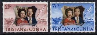 Tristan Da Cunha Sg174/5 1972 Royal Silver Wedding Fine photo