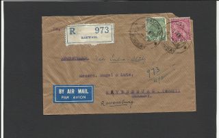 Stamp Vintage Kgv India - Germany Cover 1937 Registered Ramwadi Postmark/cancel photo