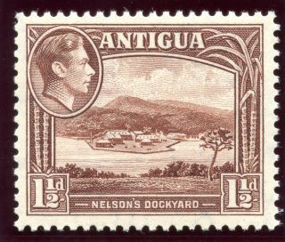 Antigua 1938 Kgvi 1½d Chocolate - Brown.  Sg 100. photo