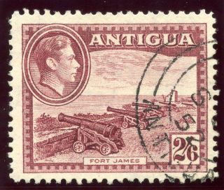 Antigua 1938 Kgvi 2s6d Brown - Purple.  Sg 106.  Sc 92. photo