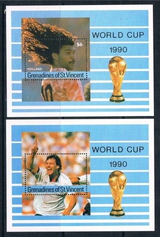 Gren St Vincent 1990 World Cup Football 2x Ms Sg 684 photo