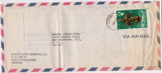 1969 Airmail From Bermuda W/cancel From Crawl And 1/3 San Pedro Cross Stamp photo