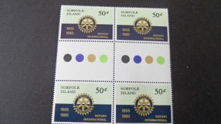 Norfolk Island 1980 Sg 235 75th Anniv Of Rotary Block Of Four photo