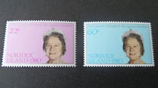 Norfolk Island 1980 Sg 252 - 253 80th Birthday Queen Mother photo