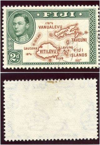 Fiji 1938 Kgvi 2d Brown & Green.  Sg 254.  Sc 133. photo