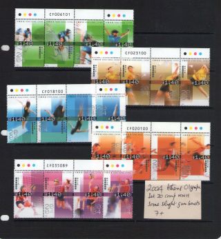 Hong Kong 2004 Athens Olympics In Strips Of 4 Comp.  Nh photo