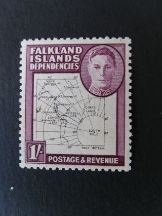 King George Vi Falkland Islands Kgvi Stamp 1/ - Sg G 16 Catalogued £24.  00 photo